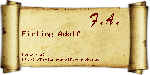 Firling Adolf névjegykártya